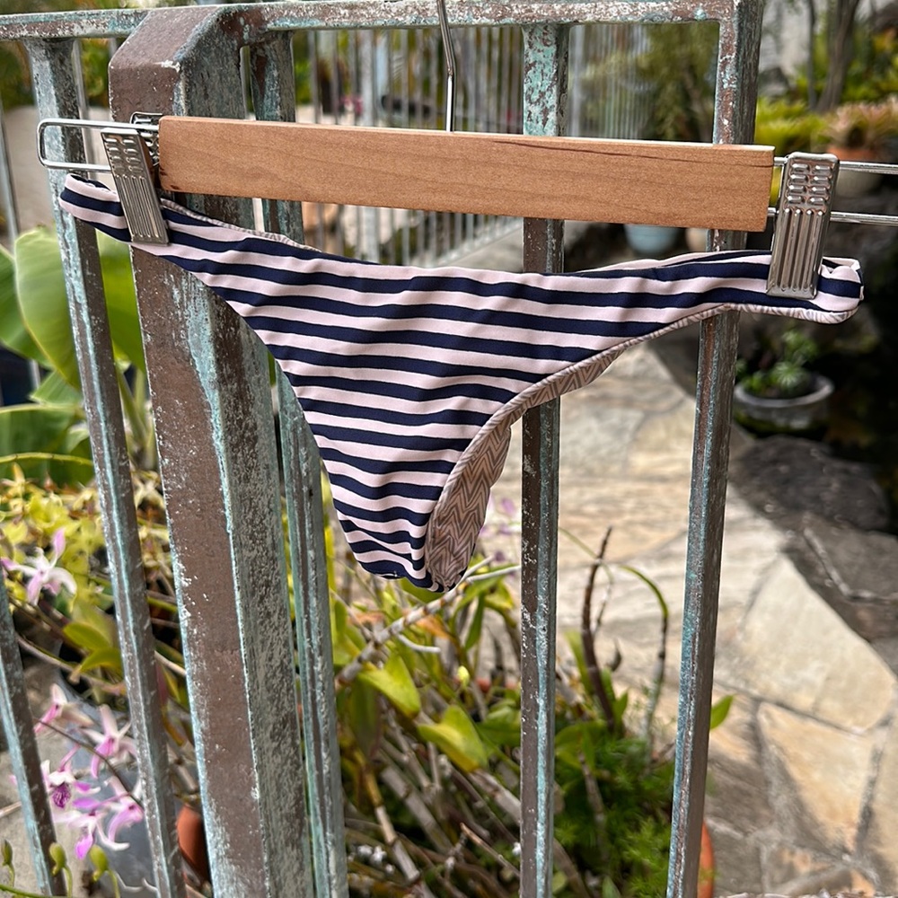 Acacia Swim Wear Small Navy Striped bikini bottom